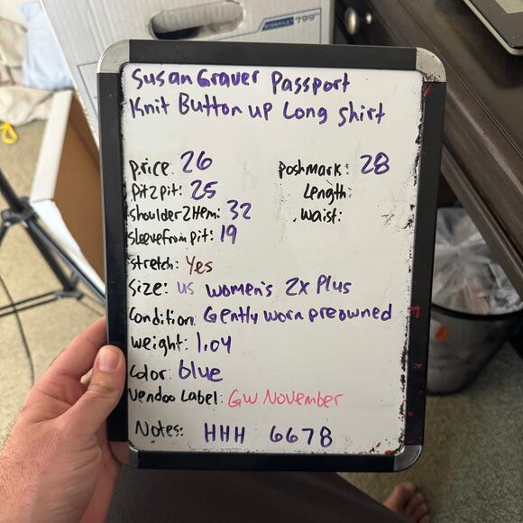 Susan Graver Passport Knit Button Up Long Shirt US Women's 2X Plus - Picture 7 of 7